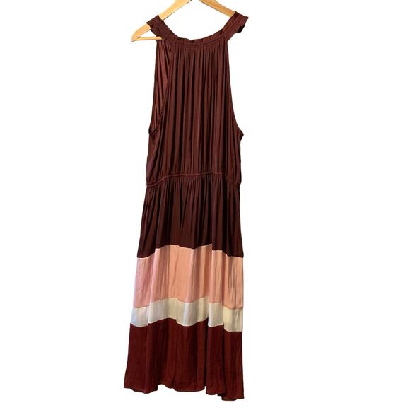 Anthropologie Current Air Cobie Colorblocked Midi Dress 2x - Picture 4 of 14